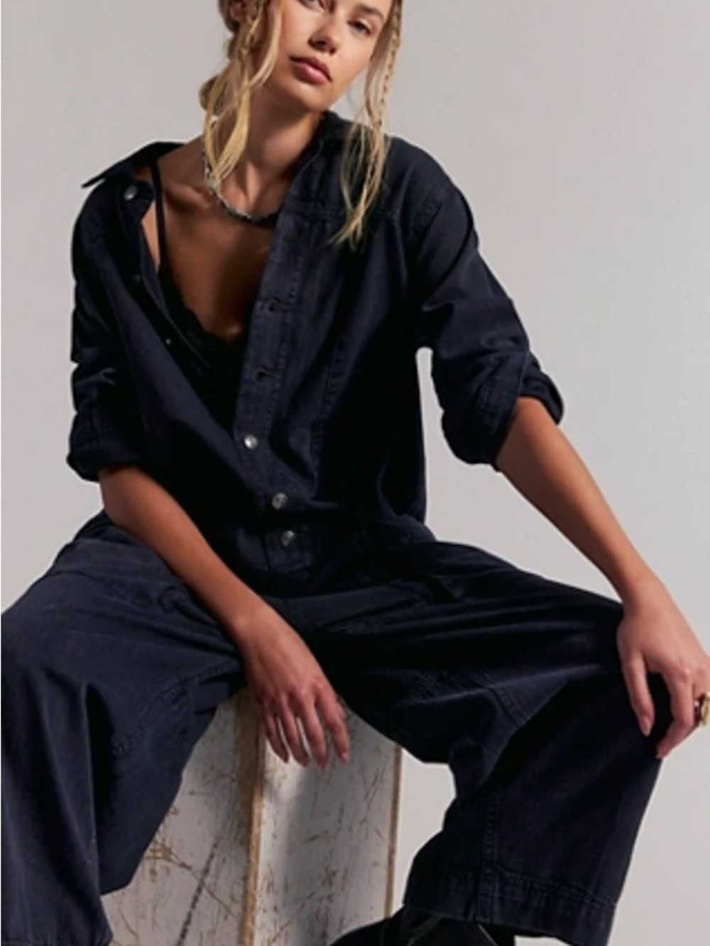 Free People Denim Utility Jumpsuit - Picture 8 of 8
